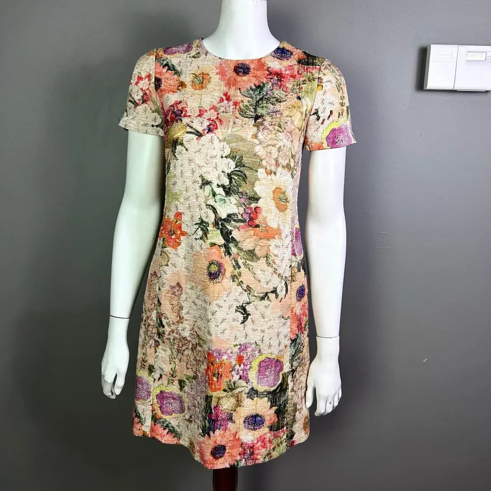 Tory Burch Dress size 2 Kaley Floral‎ Tweed pastel feminine work fairy corpcore